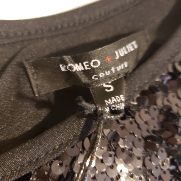 NWT Black Romeo Juliet Couture Sequin Velvet Dress - Picture 8 of 10